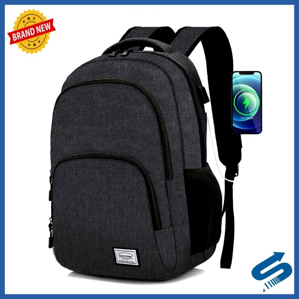 Slim Travel Laptop Backpack Anti-Theft USB Charging Port Water Resistant Daily
